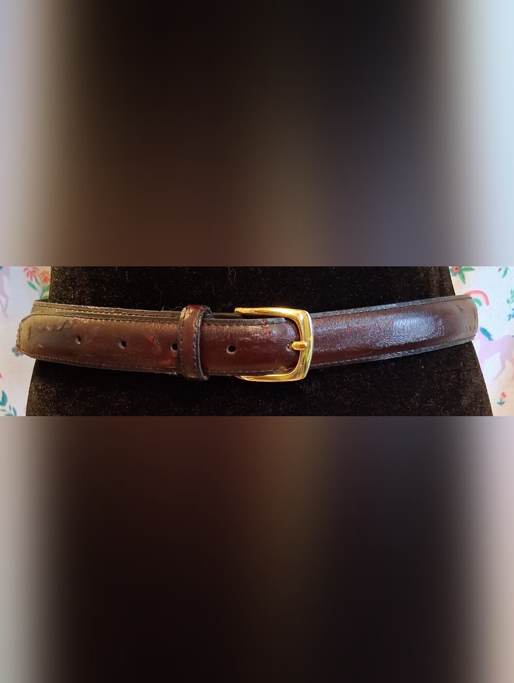 Vintage Y2K Yves St Laurent YSL Patent Brown Business Casual Unisex Belt SZ 42in